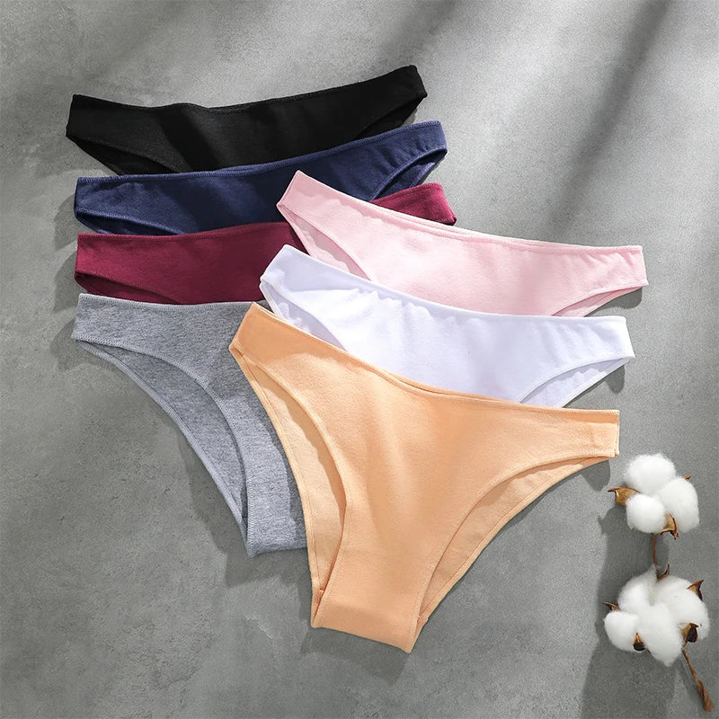 Cotton Seamless Panties 4PCS Women's Low Rise Briefs