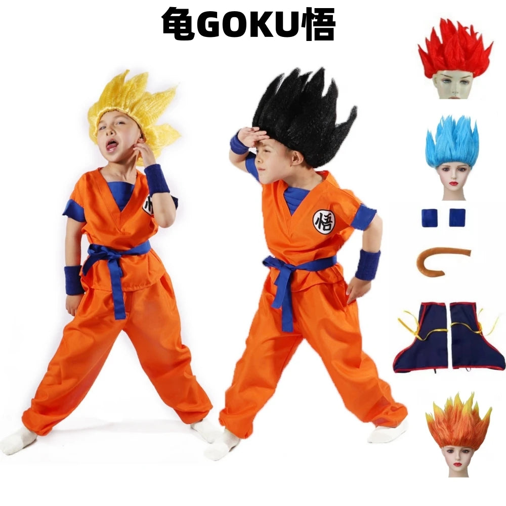 Kids Roku Cosplay Costume Saiyan Anime Outfit Set