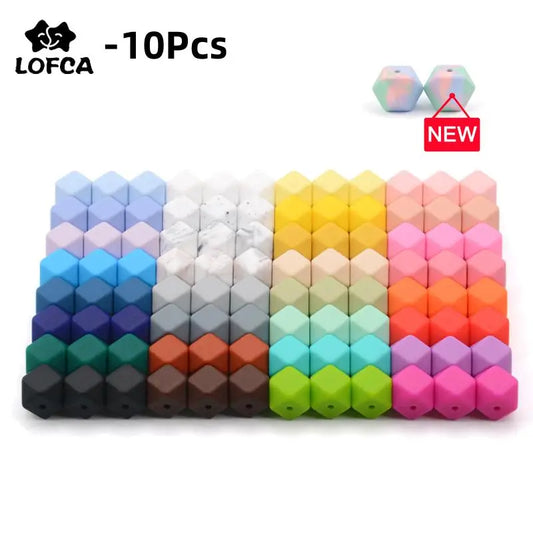 Silicone Hexagon Beads 10pcs Food Grade DIY Jewelry Making