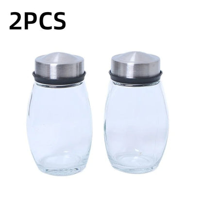 Glass Spice Jar Set with Rack, 6-Piece Seasoning Storage Organizer