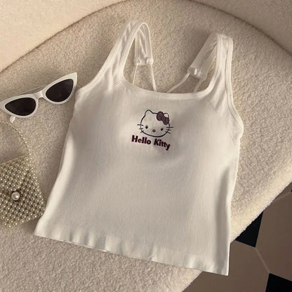 Hello Kitty Printed Tank Top – Cute Summer Cami with Built-In Padding