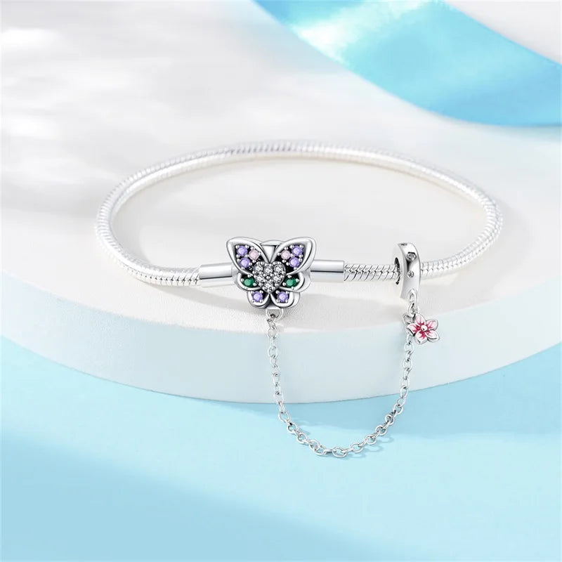 925 Sterling Silver Heart Bracelet with Zircon Accent
