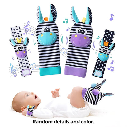 Baby Rattle Socks – Wrist Rattle & Foot Finder Toy Set