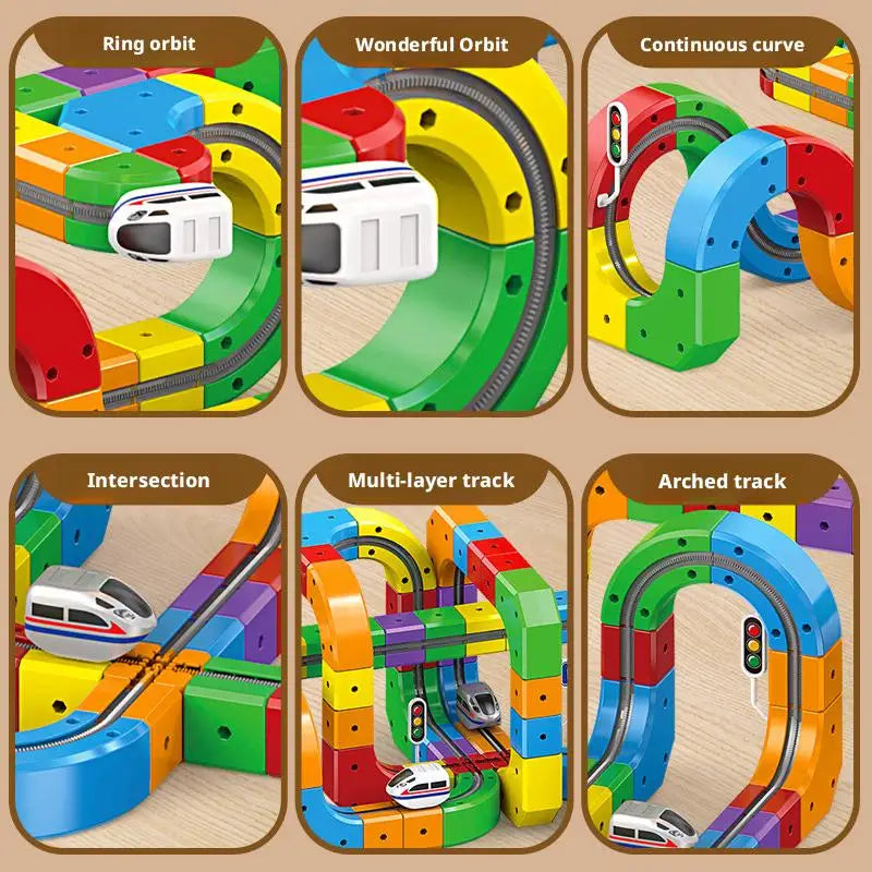 Train Track Building Set – 3D Cube Track