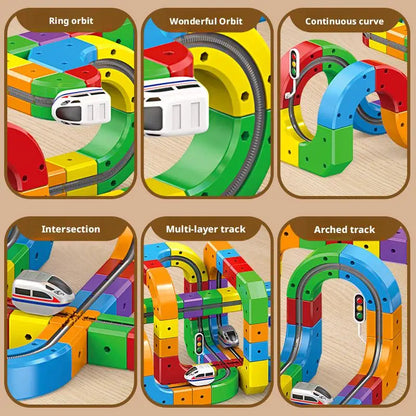 Train Track Building Set – 3D Cube Track