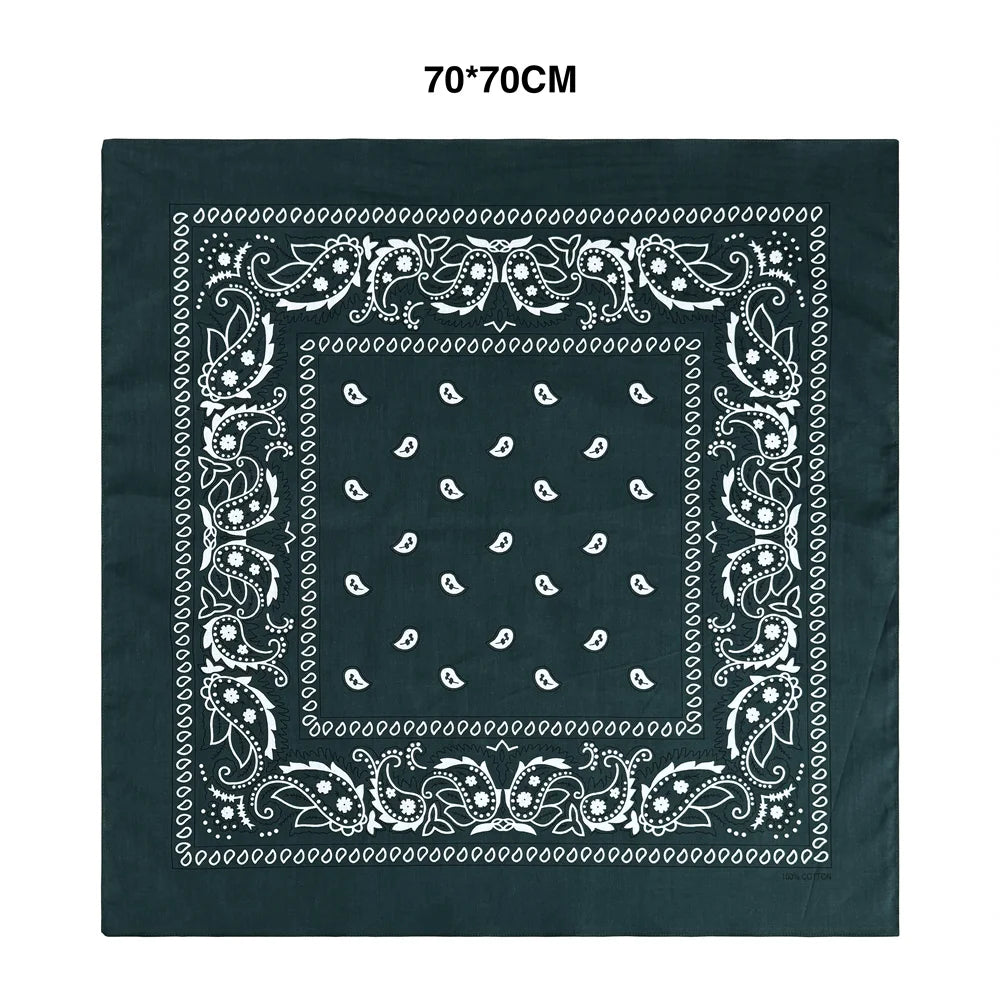 Oversized Paisley Bandana 70cm Cotton Hip Hop Head Scarf