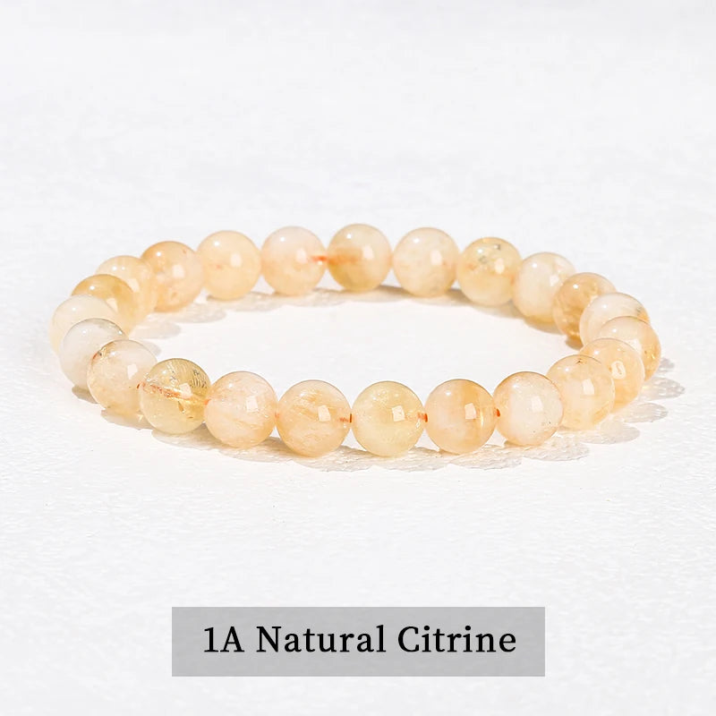 Natural Stone Bead Bracelet – Crystal Gemstone Stretch Bracelet