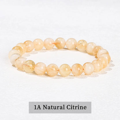 Natural Stone Bead Bracelet – Crystal Gemstone Stretch Bracelet