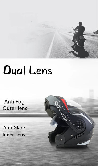 Flip Up Motorcycle Helmet DOT Dual Visor Modular Full Face