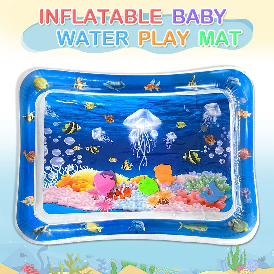 Baby Water Play Mat Inflatable Tummy Time Activity Mat