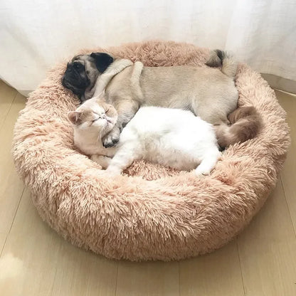 Round Dog Bed for Small to Large Dogs & Cats | Plush Calming Pet Bed