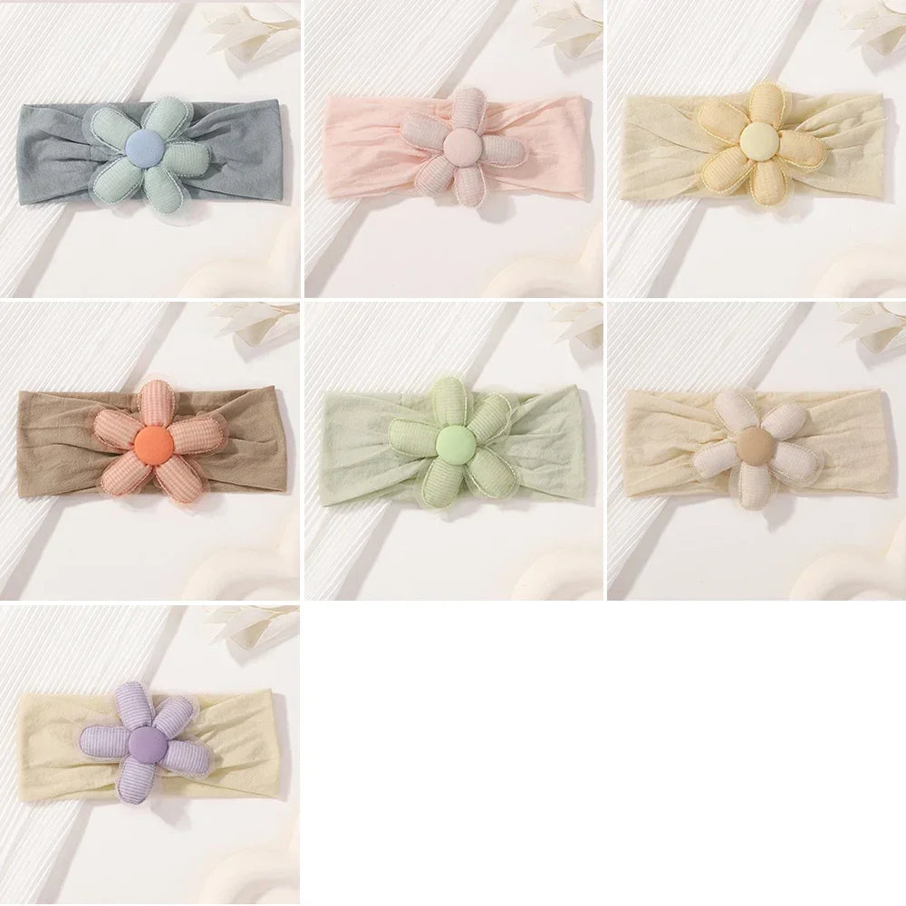 Baby Flower Headband Soft Nylon Newborn Hairband