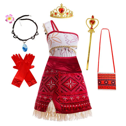 Moana 2 Dress for Girls Princess Costume with Accessories
