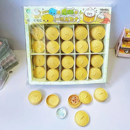Dumpling Squishy Set – Mini Steamed Bun Stress Relief Fidget Toys