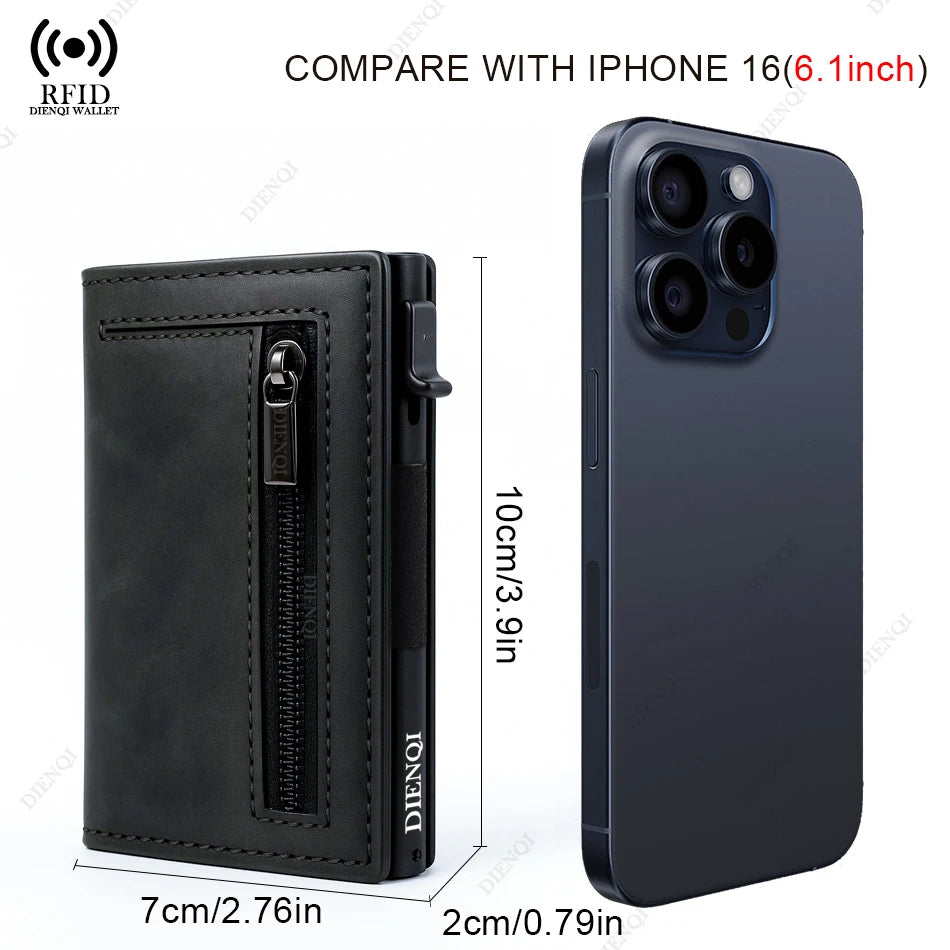 RFID Blocking Wallet Pop Up Aluminum Card Holder for Men