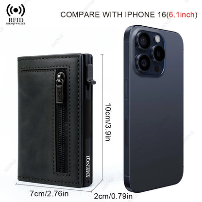 RFID Blocking Wallet Pop Up Aluminum Card Holder for Men