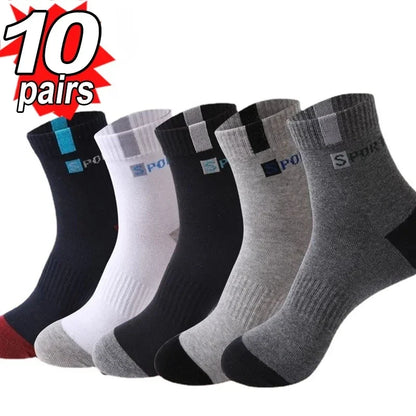 Men's Bamboo Fiber Socks Breathable Crew Sports Socks