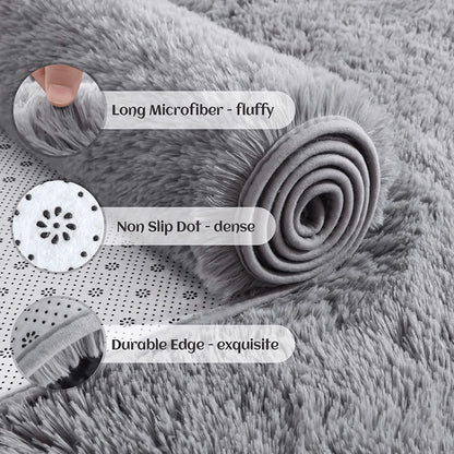 Fluffy Area Rug Soft Shaggy Non Slip Bedroom Carpet