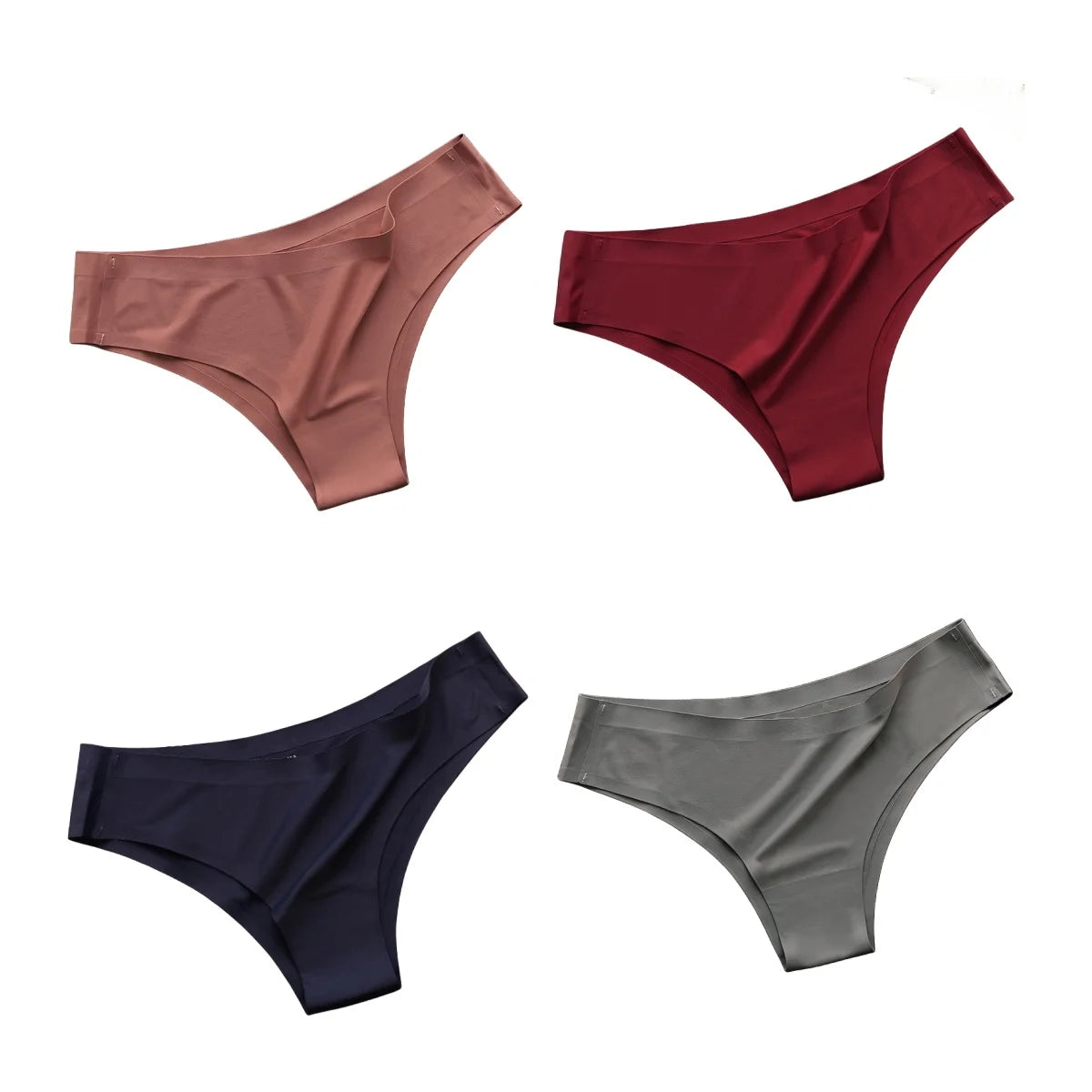 Seamless Brazilian Panties 4PCS Ice Silk Low Rise Briefs