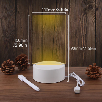 USB LED Acrylic Message Board Night Light