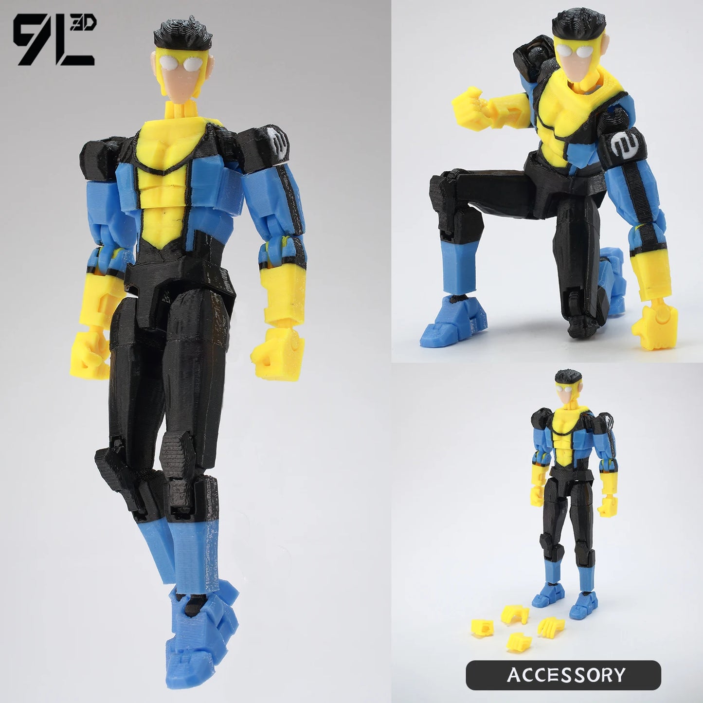 Invincible Boy Action Figure 14cm 3D Printed Multi Jointed Model