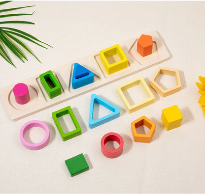 Wooden Sorting Toy, Montessori Stacking Blocks