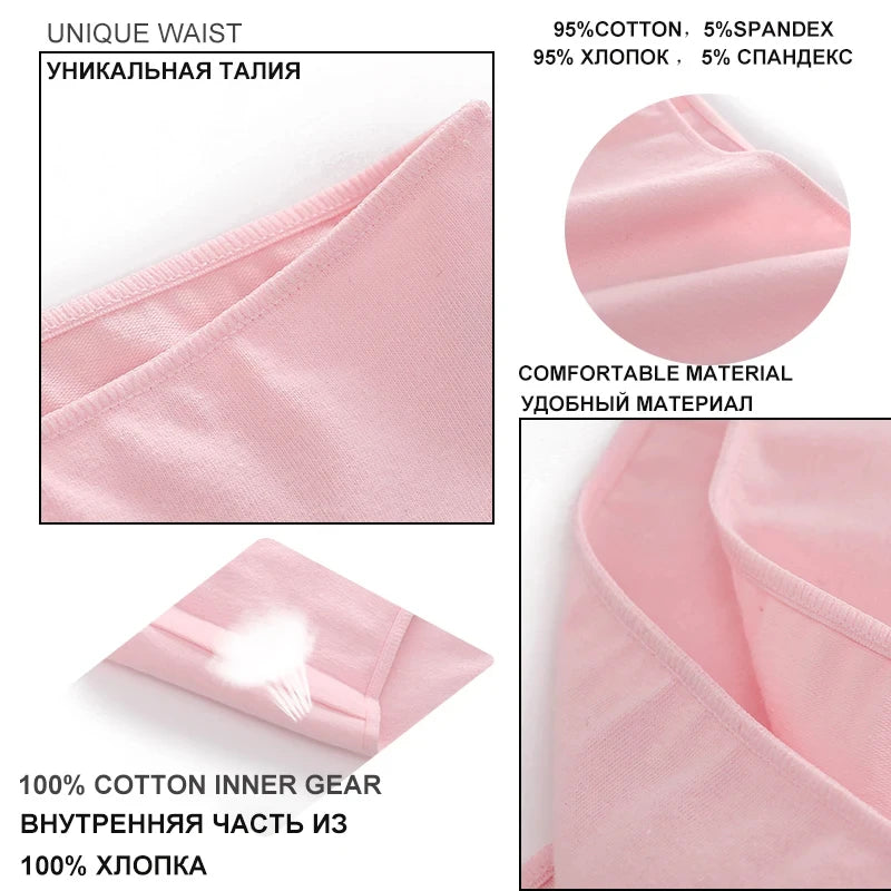 Cotton Seamless Panties 4PCS Women's Low Rise Briefs