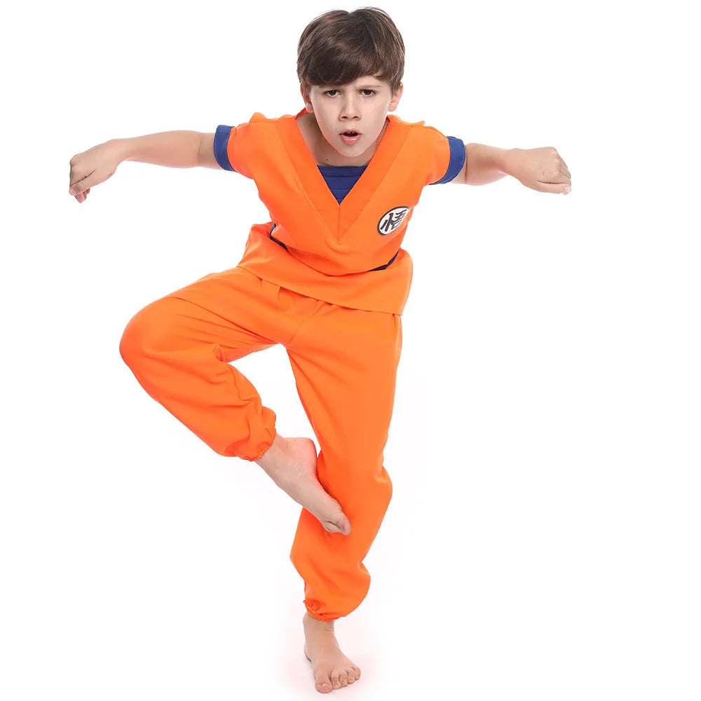 Kids Roku Cosplay Costume Saiyan Anime Outfit Set