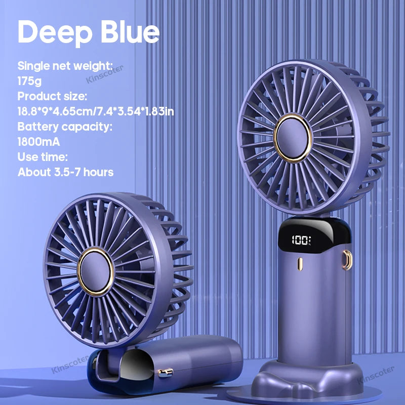 USB Handheld Mini Fan Rechargeable Foldable Neck Fan