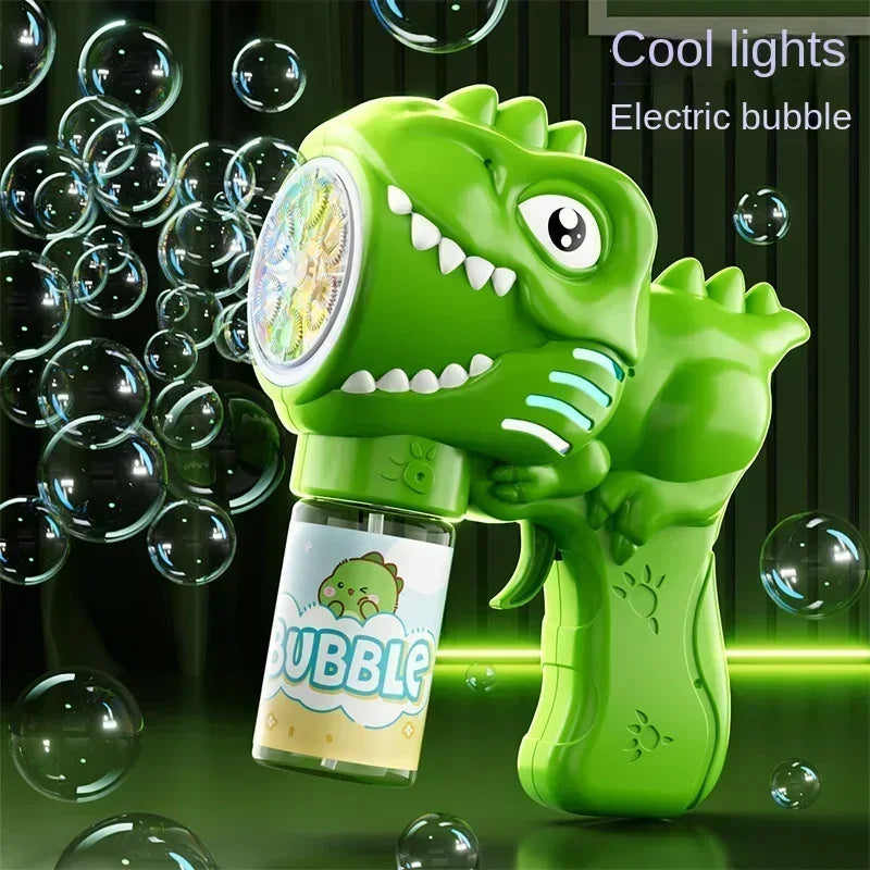 Dinosaur Bubble Machine Electric Bubble Gun with Lights