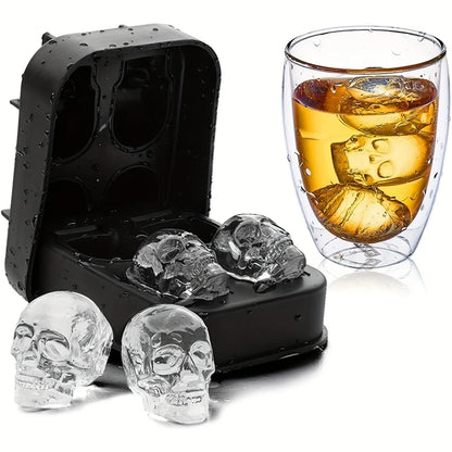 Skull Ice Ball Mold – 3D Silicone Horror Ice Cube Tray