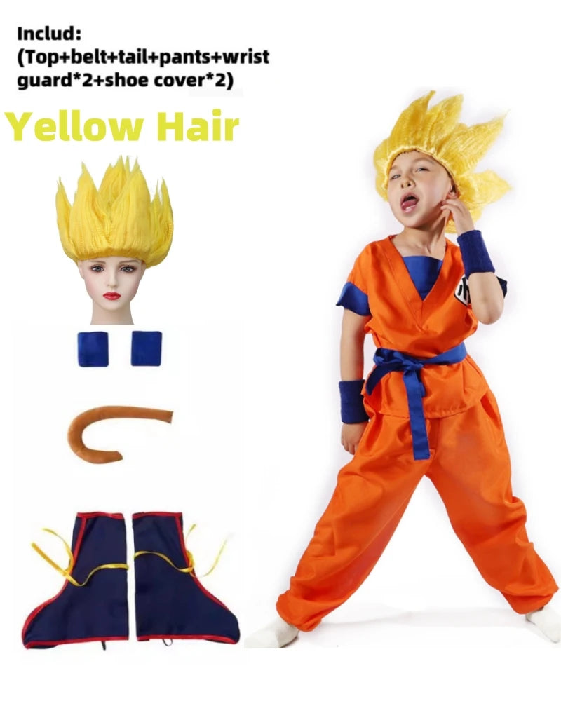 Kids Roku Cosplay Costume Saiyan Anime Outfit Set
