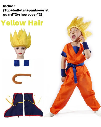 Kids Roku Cosplay Costume Saiyan Anime Outfit Set