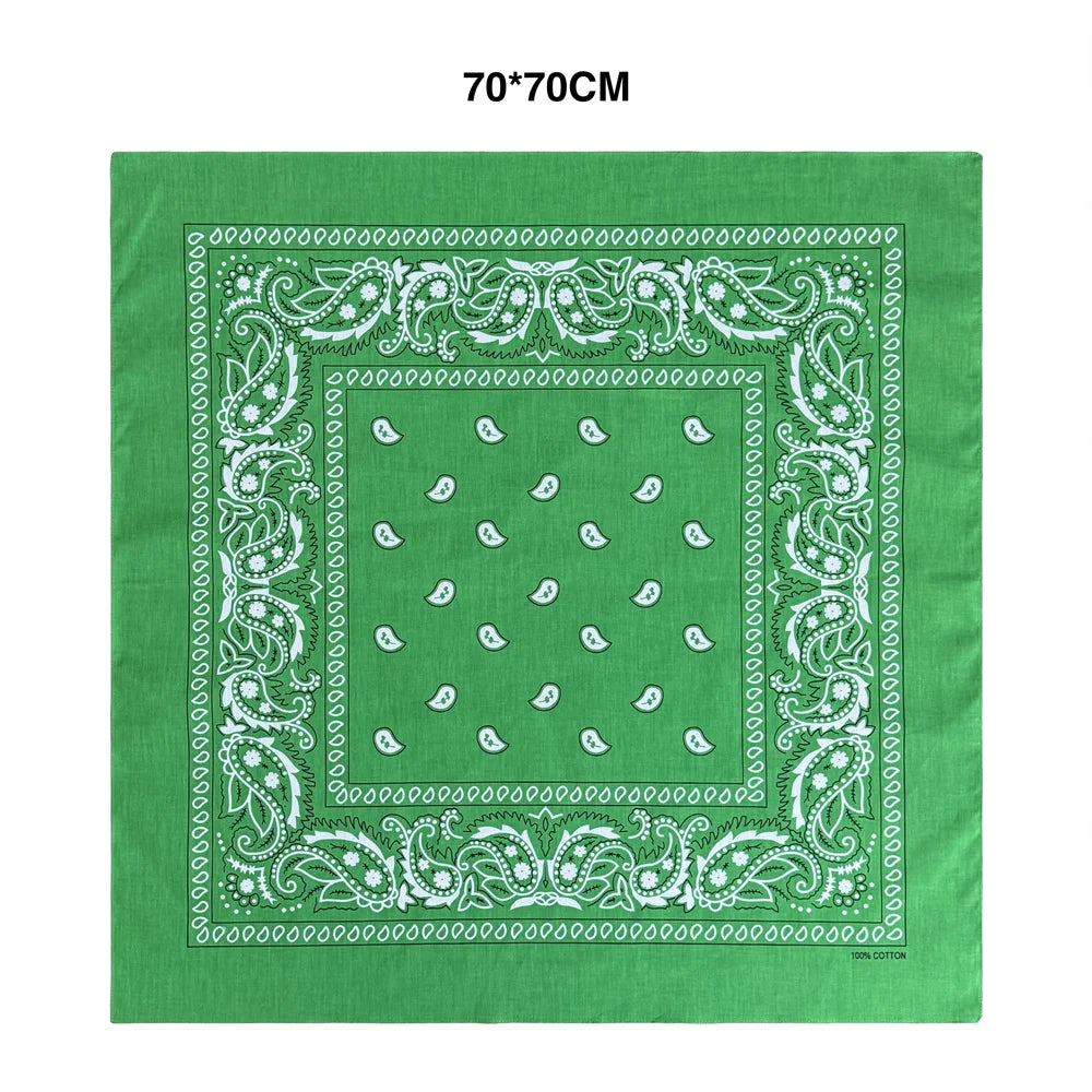 Oversized Paisley Bandana 70cm Cotton Hip Hop Head Scarf