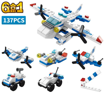 6-in-1 Police City Building Blocks Set – 1000PCS