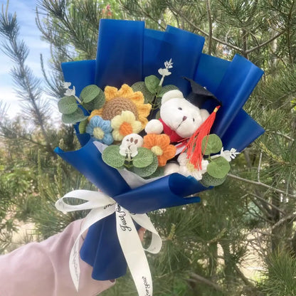 Cartoon Graduation Plush Bouquet Soft Stuffed Doll Gift