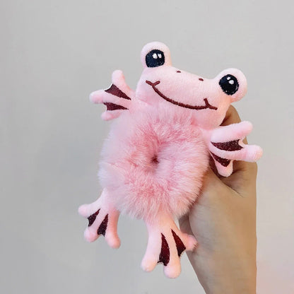 Frog Plush Hair Scrunchie Cute Elastic Ponytail Hair Band