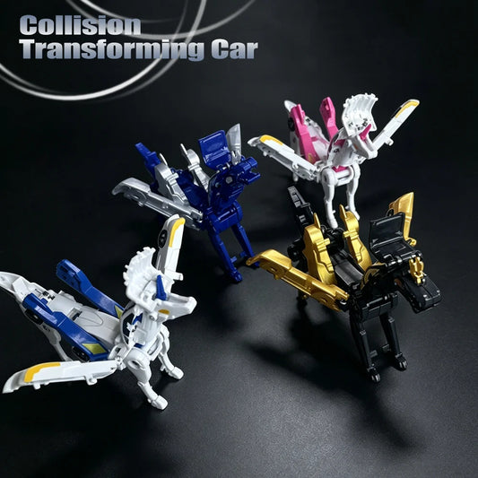 2-in-1 Crash & Transform Car Toy - Two Cars Automatically Transform Into a Cool Robot After Colliding, No Battery Required, 2pcs