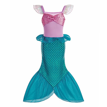 Girls Princess Dress Elsa Anna Kids Cosplay Costume