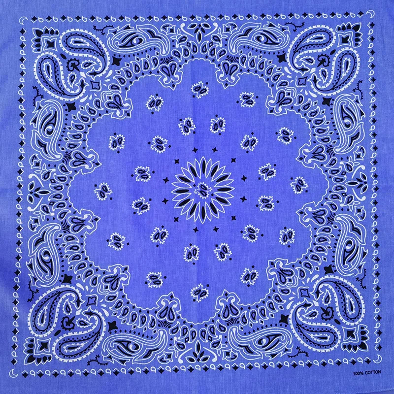 Paisley Bandana 100% Cotton Square Head Scarf 55cm
