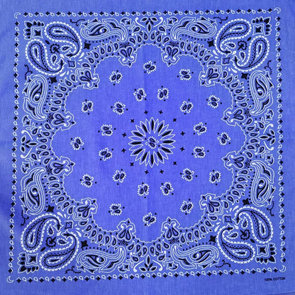Paisley Bandana 100% Cotton Square Head Scarf 55cm