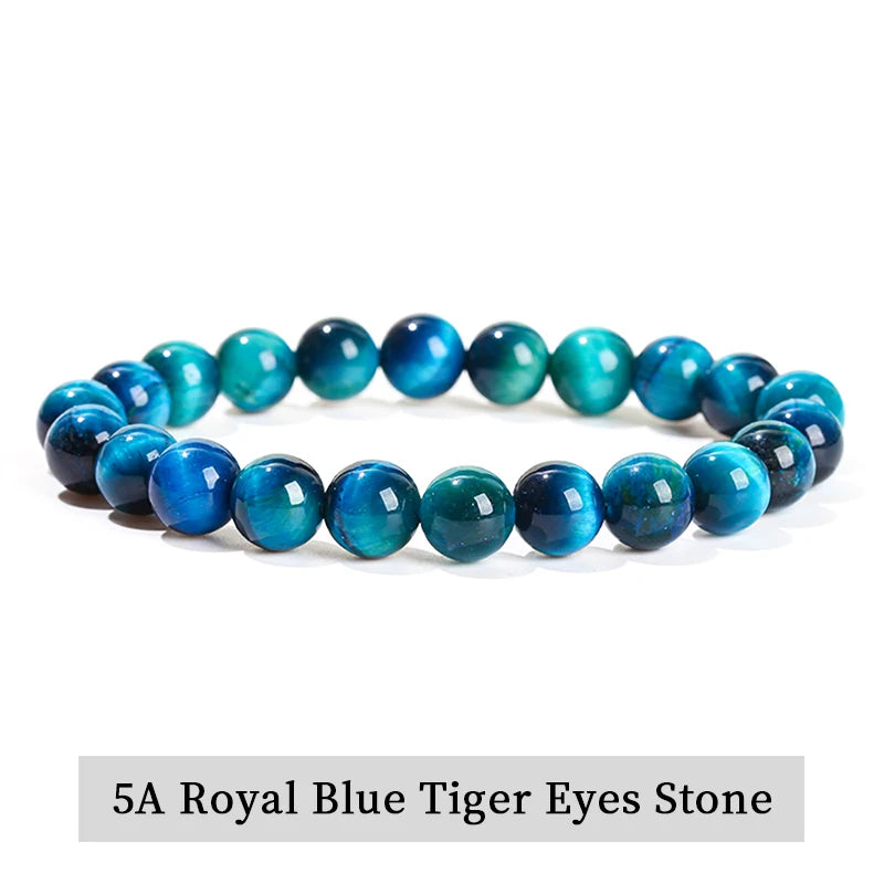 Natural Stone Bead Bracelet – Crystal Gemstone Stretch Bracelet