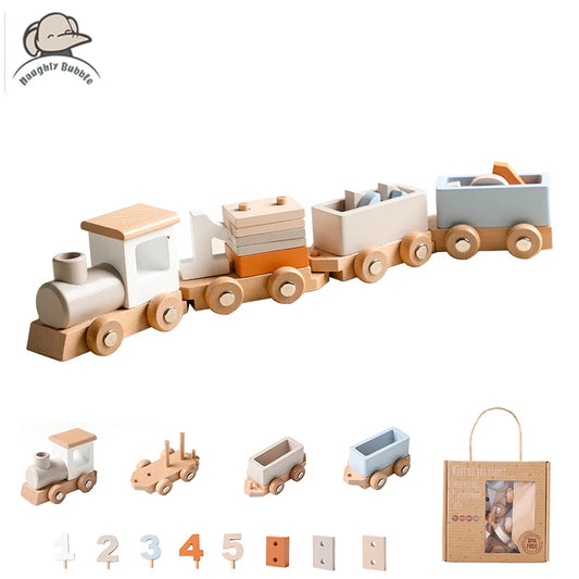Wooden Montessori Train Toy for Kids