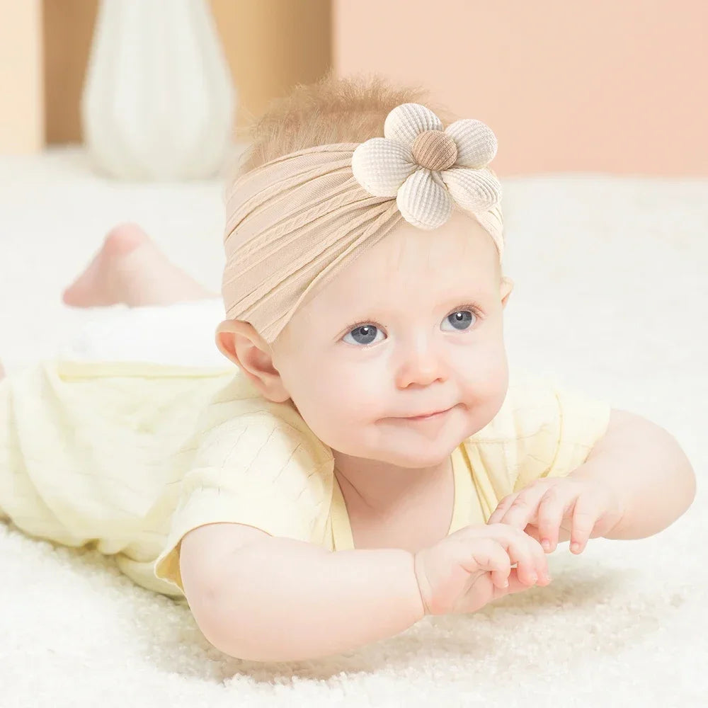 Baby Flower Headband Soft Nylon Newborn Hairband