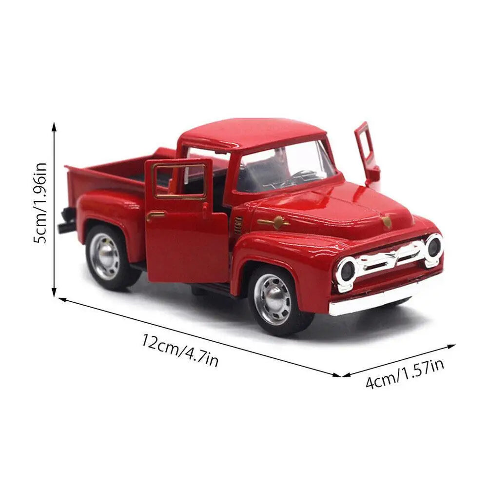1:32 Red Vintage Metal Truck Model – Diecast Pull-Back Car