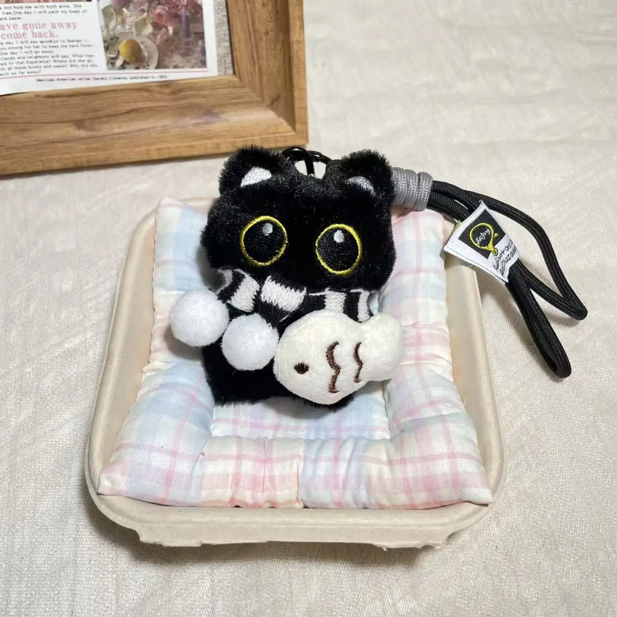 A cute plush accessory for bags, backpacks, car keys, and matching gifts.