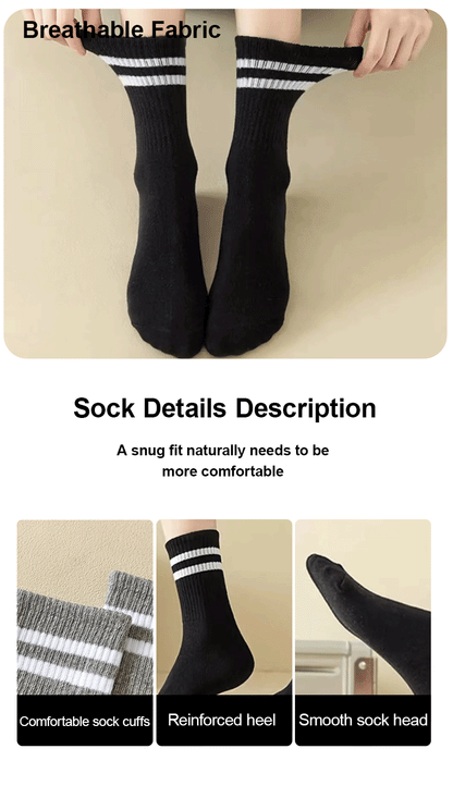 Crew Socks Breathable Mid Tube Sports Socks 3-6 Pairs