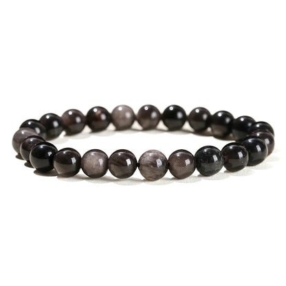 Natural Stone Bead Bracelet – Crystal Gemstone Stretch Bracelet
