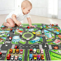 City Parking Lot Play Mat for Kids – Road Map Car Track & Educational Toy