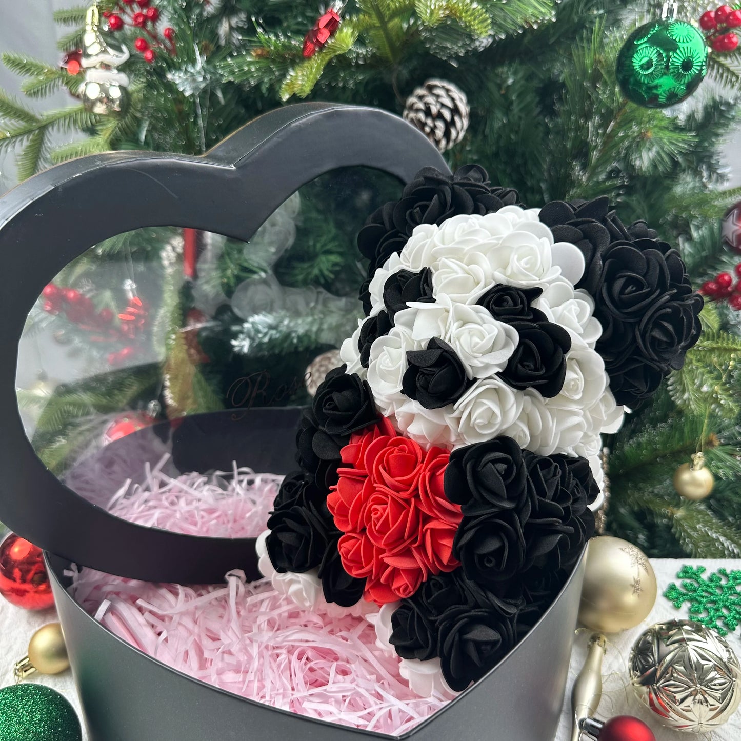 Rose Bear Gift 25cm Artificial Teddy Rose Bear with Box